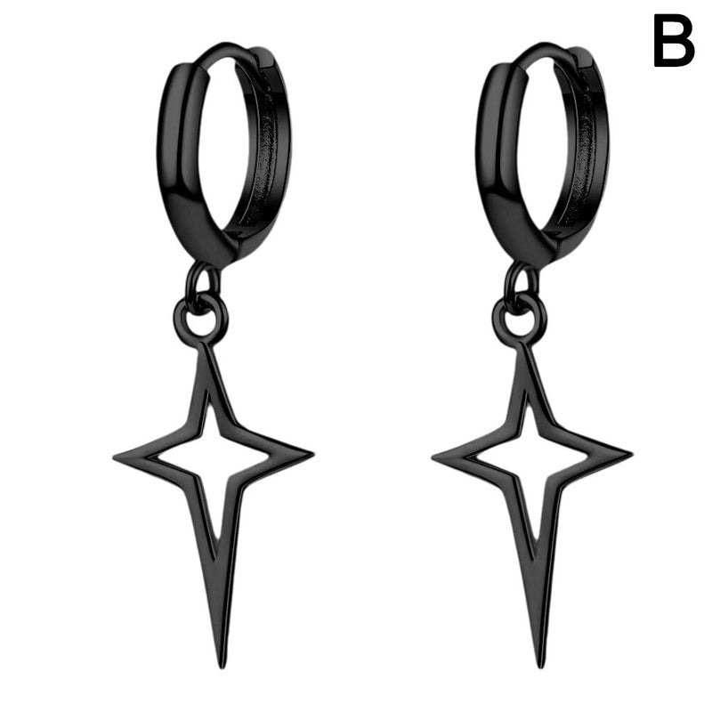 Romantic and trendy star-shaped earrings, cross-shaped earrings, North Star earrings, elegant and creative earrings.